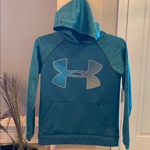 Teal Under Armour hoodie.